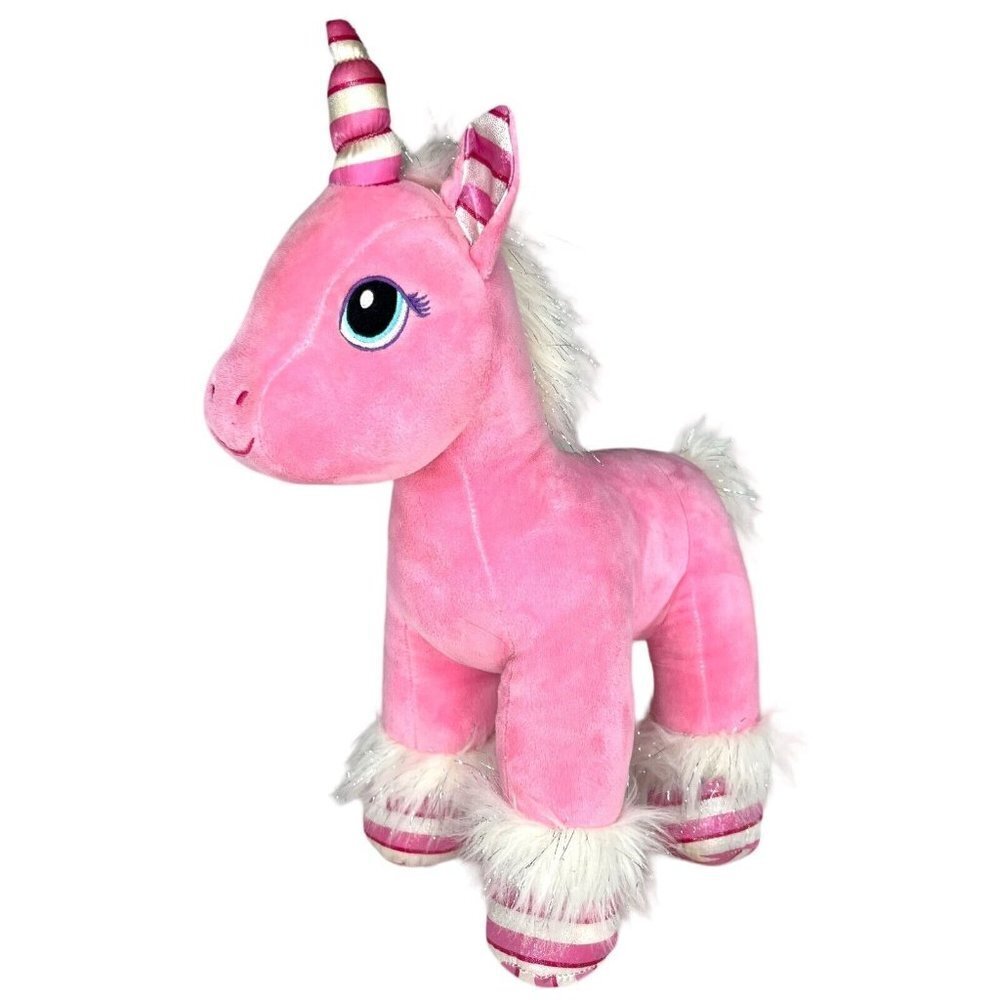 Build-A-Bear Pink Unicorn Pony Candy Cane Swirl 2018 Plush Stuffed Toy BAB 18"